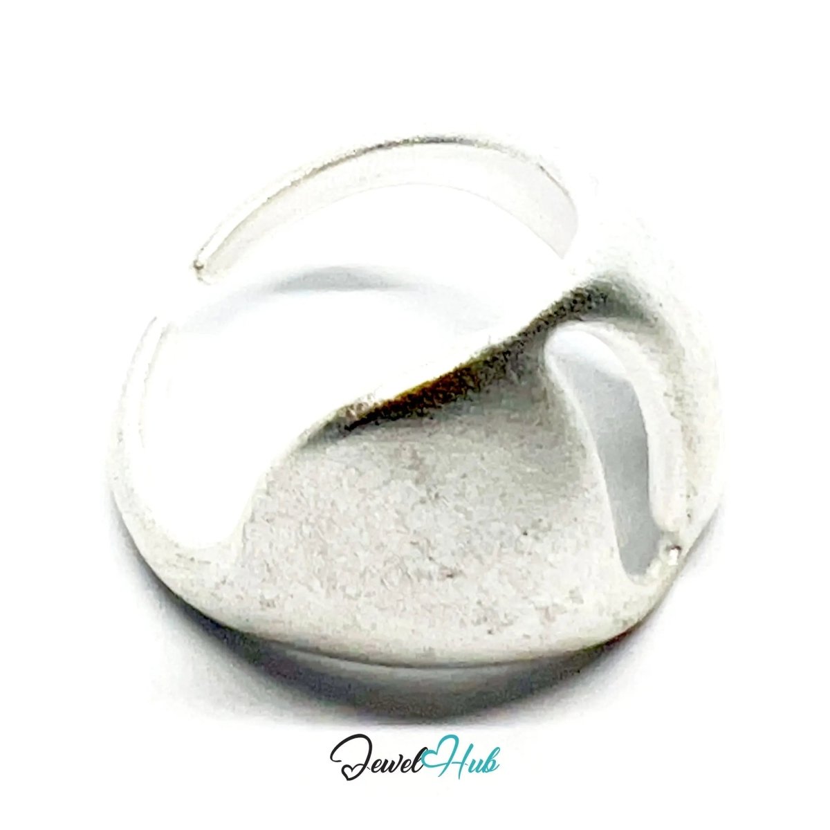 925 Silver Ring (Hallmarked) Matte Asymmetrical Band · UK N - O - P · US 7–8.5 · 5.54g - JewelHub.co.uk