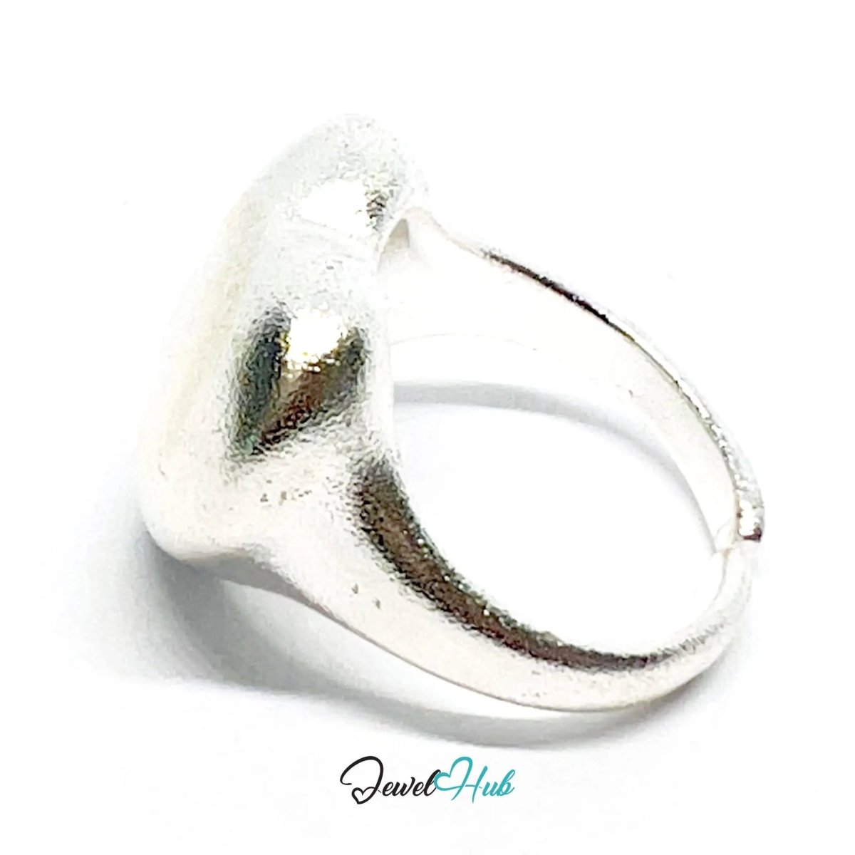 925 Silver Ring (Hallmarked) Matte Heart · UK L - M - N · US 6–7.5 · 7.48g - JewelHub.co.uk