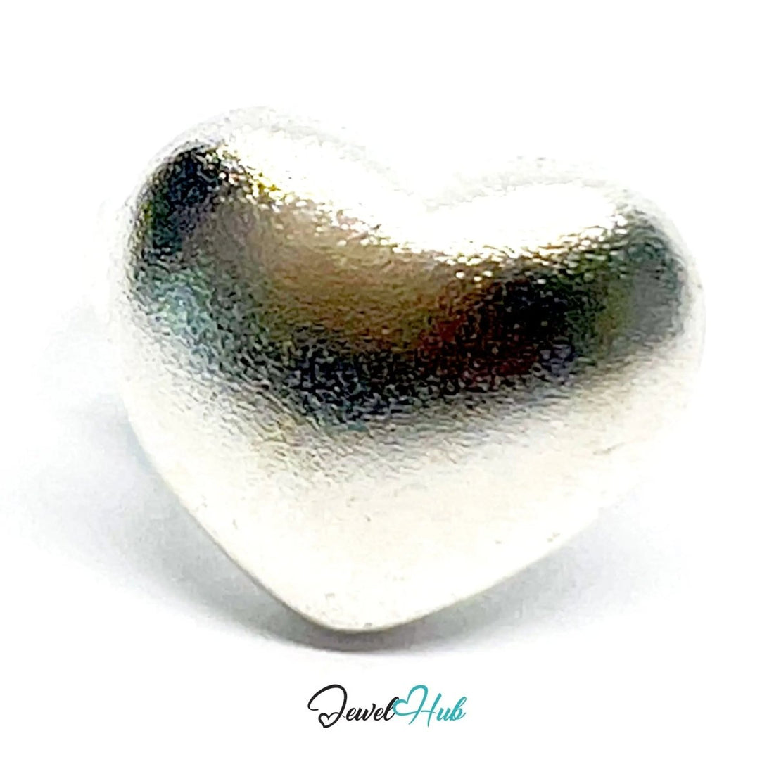 925 Silver Ring (Hallmarked) Matte Heart · UK L - M - N · US 6–7.5 · 7.48g - JewelHub.co.uk