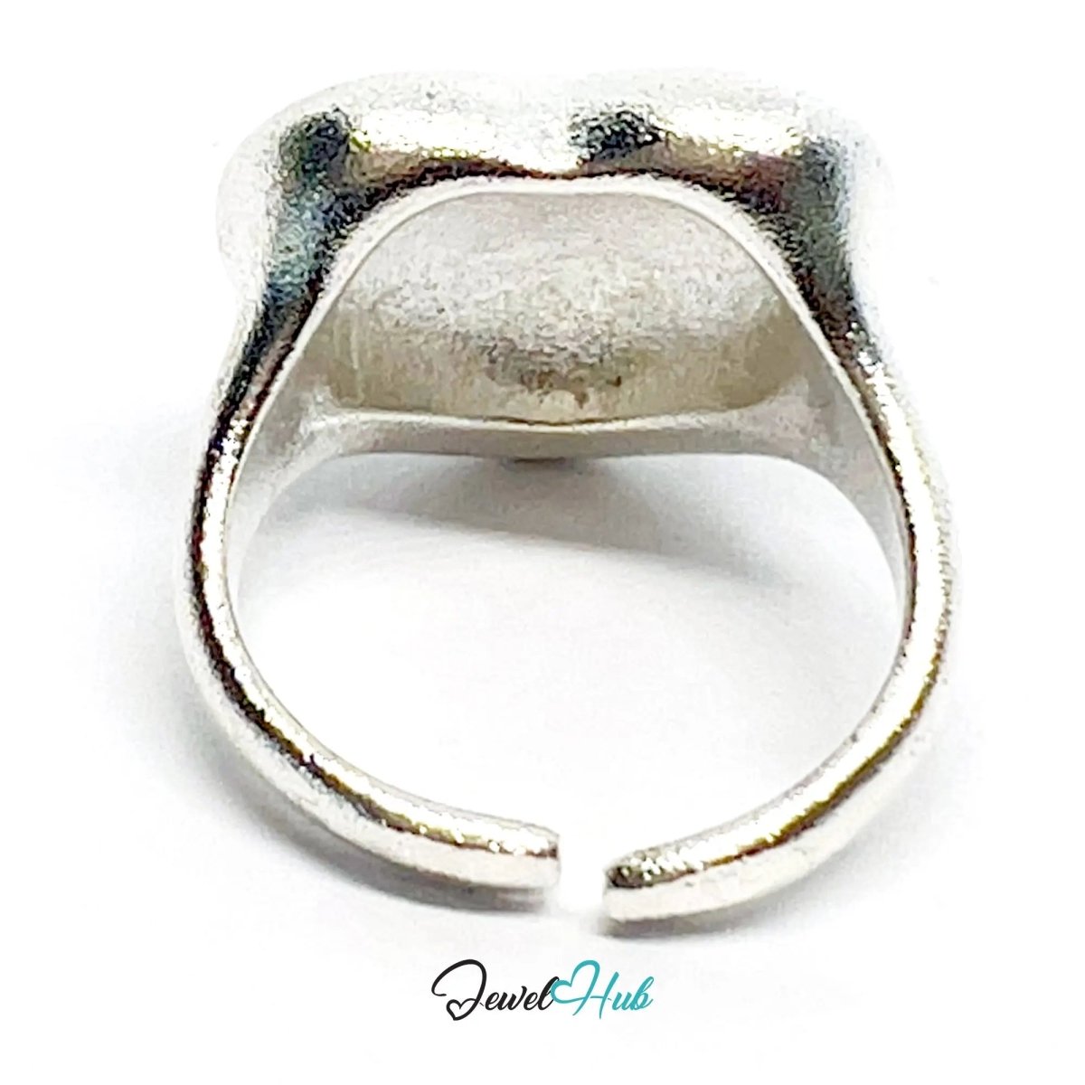 925 Silver Ring (Hallmarked) Matte Heart · UK L - M - N · US 6–7.5 · 7.48g - JewelHub.co.uk