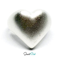 925 Sterling Silver Matte Heart Ring - Size M
