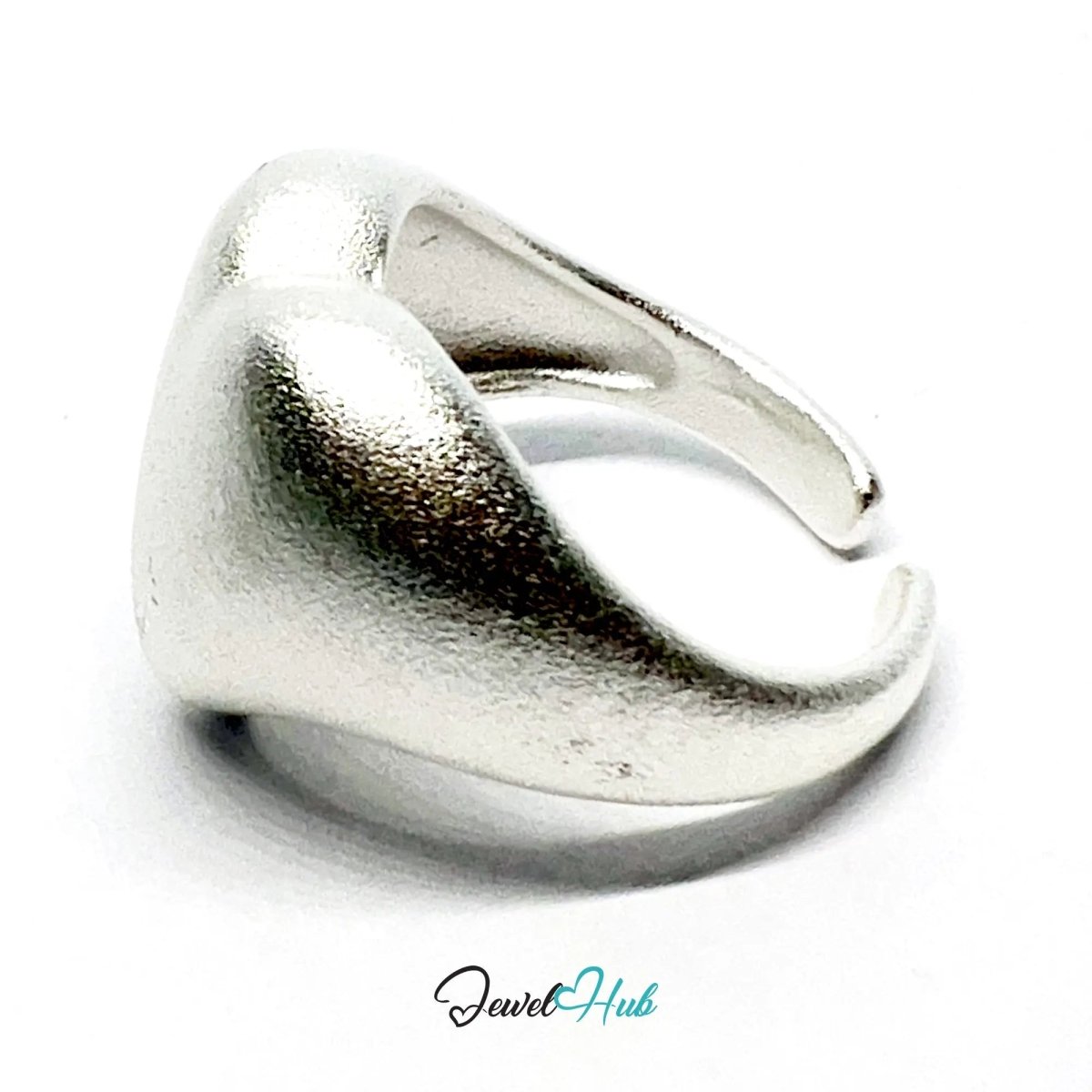 925 Silver Ring (Hallmarked) Matte Heart · UK M - N - O · US 6.5–8 · 6.7g - JewelHub.co.uk