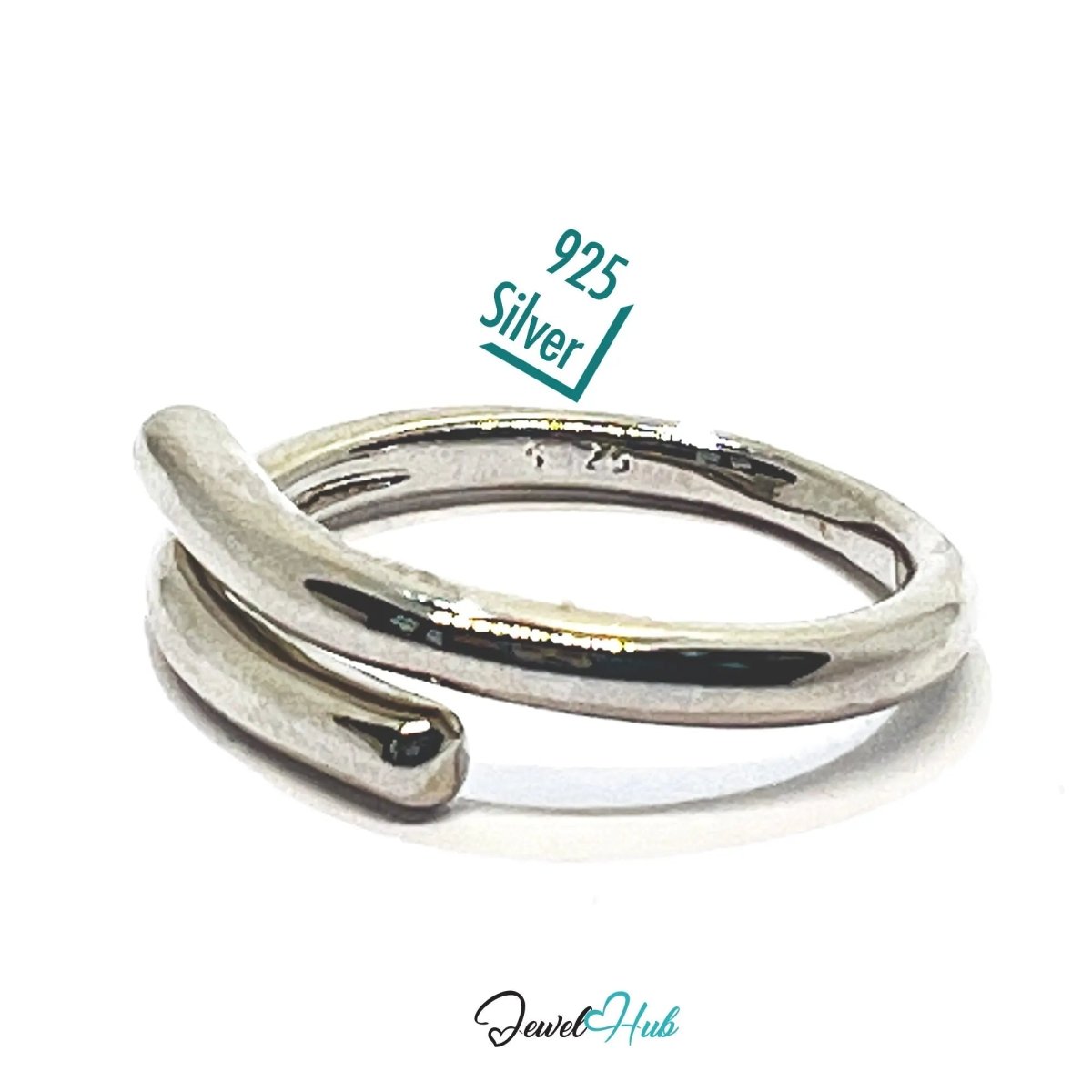 925 Silver Ring (Hallmarked) Open Double - Band + Minimalism | 3.29g | Adjustable UK N - O - P - JewelHub.co.uk