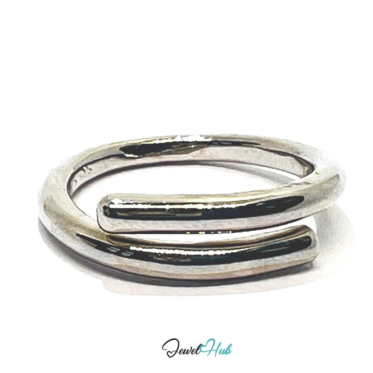 925 Silver Ring (Hallmarked) Open Double - Band + Minimalism | 3.29g | Adjustable UK N - O - P - JewelHub.co.uk