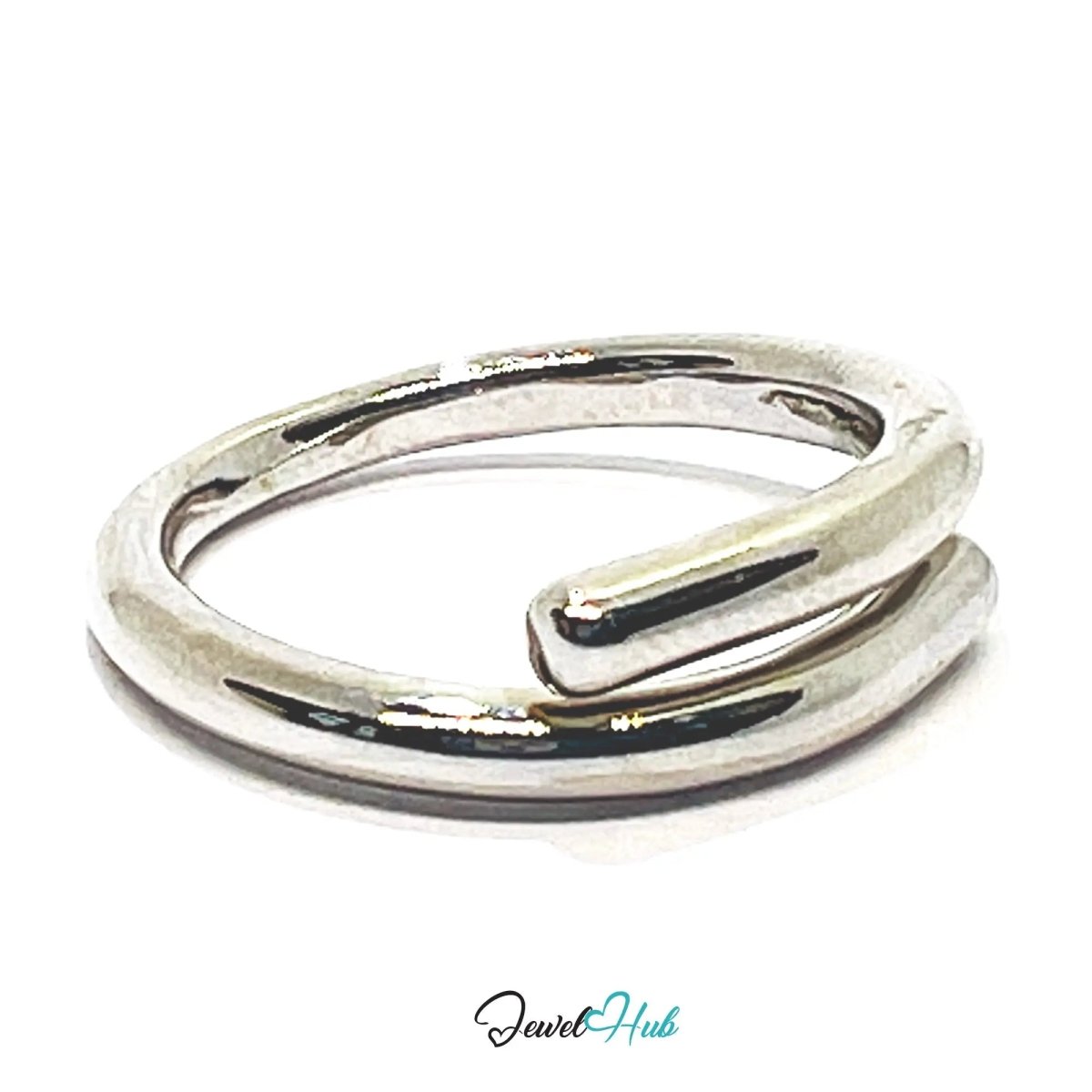 925 Silver Ring (Hallmarked) Open Double - Band + Minimalism | 3.29g | Adjustable UK N - O - P - JewelHub.co.uk