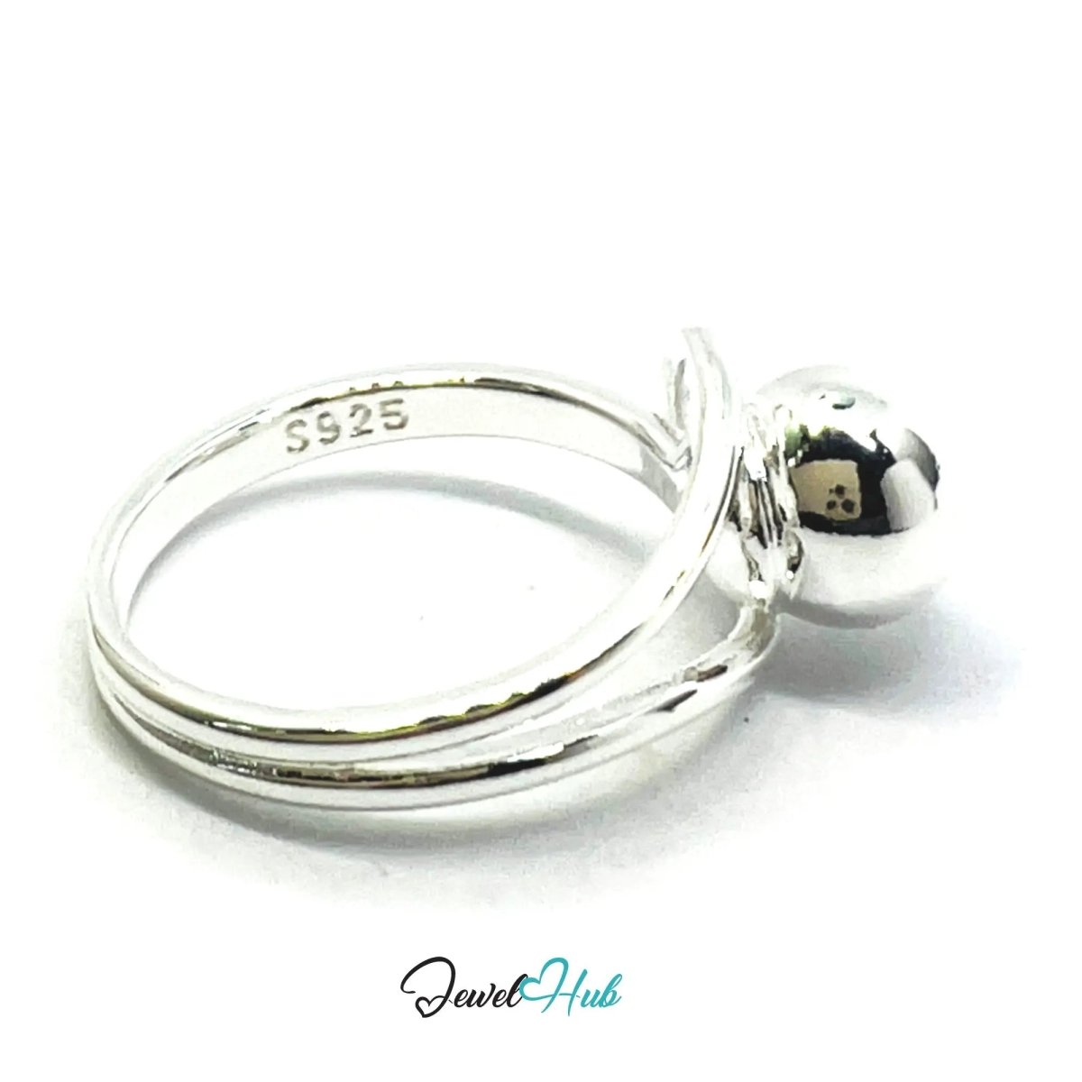 925 Silver Ring (Hallmarked) Orb Crest Design | 2.62g | Adjustable UK N - O - P - JewelHub.co.uk