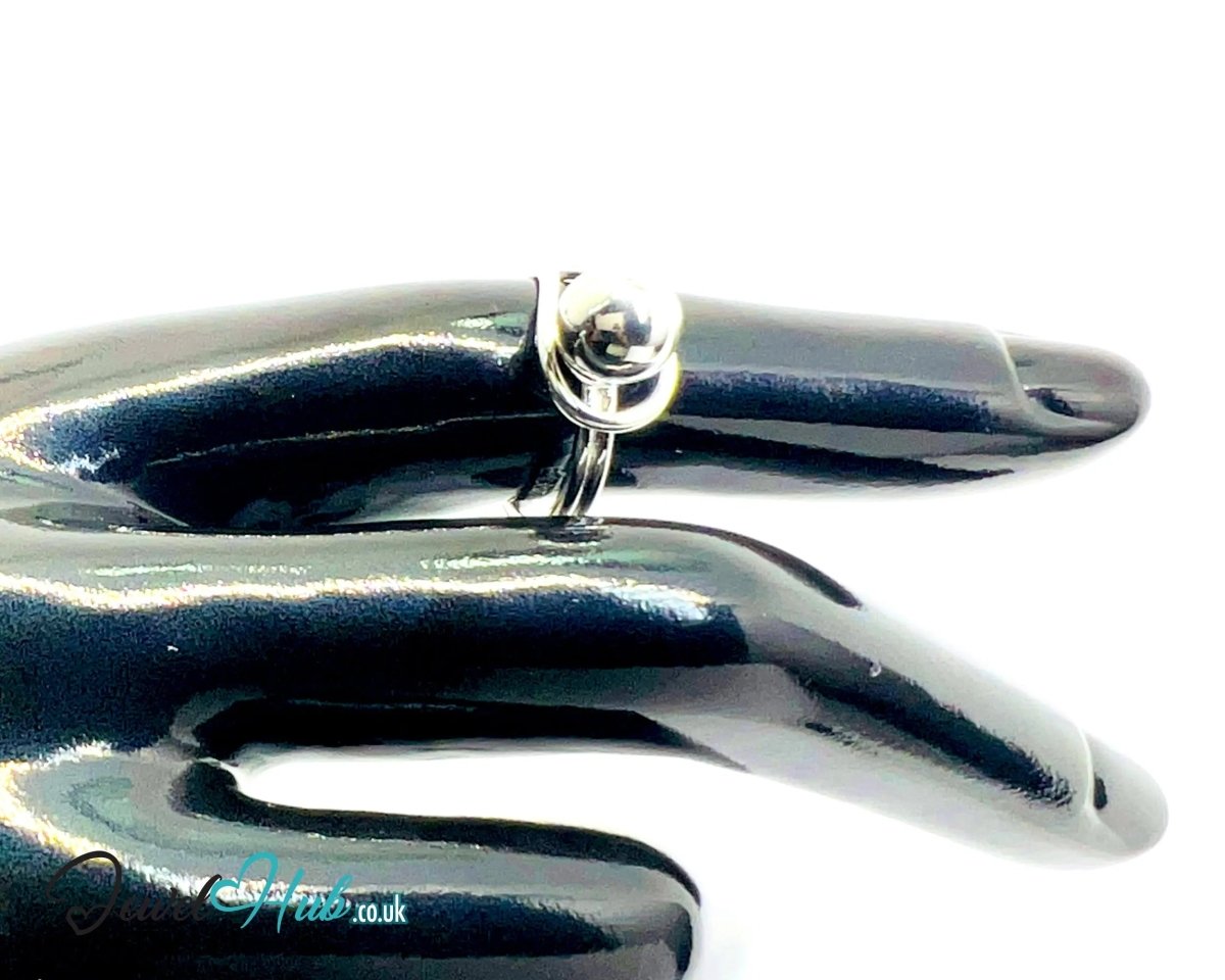925 Silver Ring (Hallmarked) Orb Crest Design | 2.62g | Adjustable UK N - O - P - JewelHub.co.uk