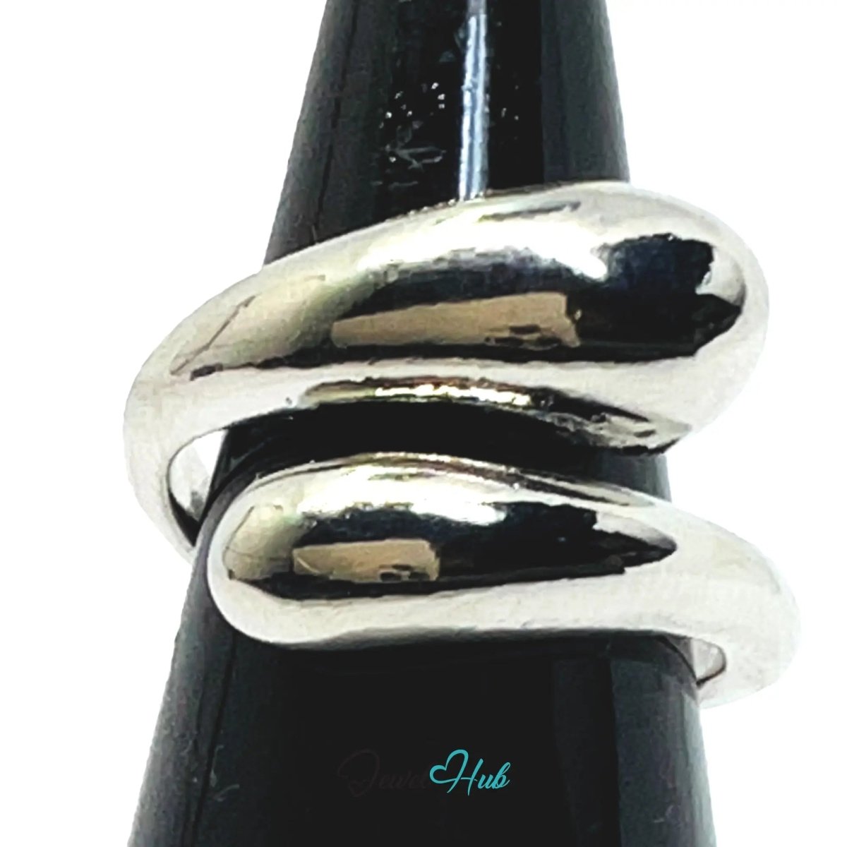 925 Silver Ring (Hallmarked) Overlap Twist · UK K - L - M · US 5.5–6.5 · 4.28g - JewelHub.co.uk