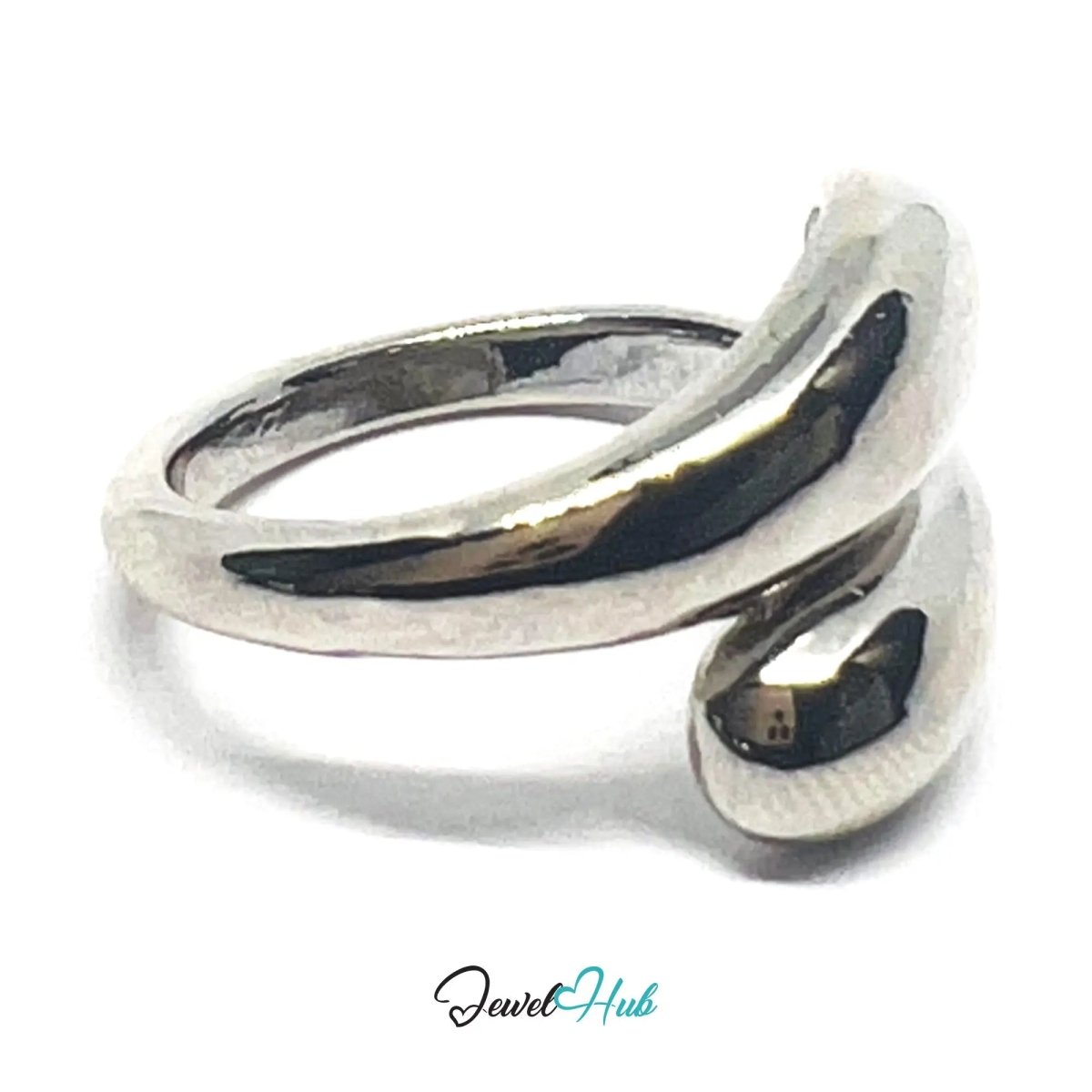 925 Silver Ring (Hallmarked) Overlap Twist · UK K - L - M · US 5.5–6.5 · 4.28g - JewelHub.co.uk