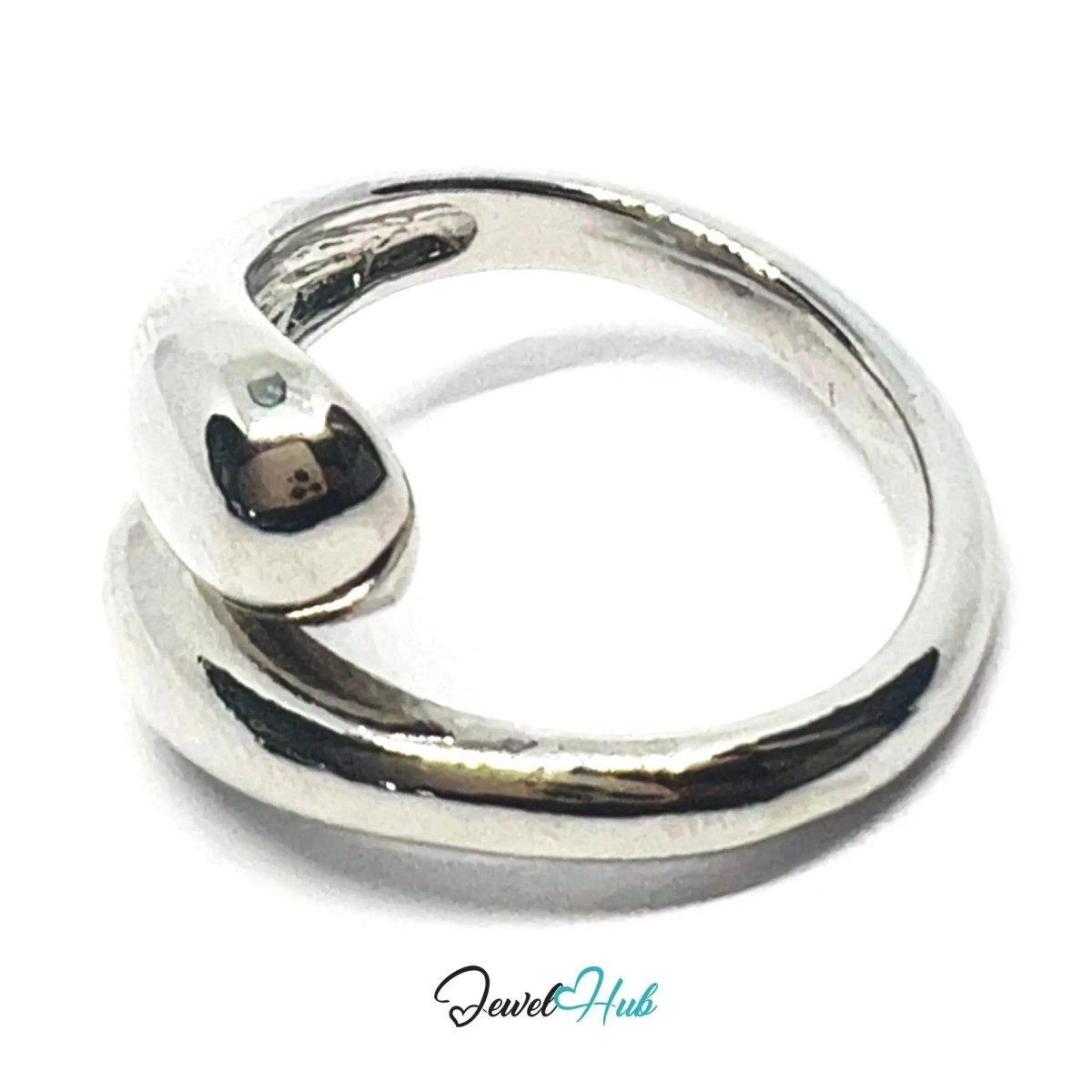 925 Silver Ring (Hallmarked) Overlap Twist · UK K - L - M · US 5.5–6.5 · 4.28g - JewelHub.co.uk