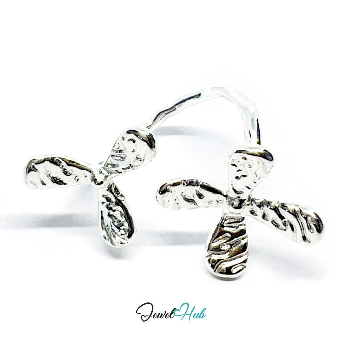 925 Silver Ring (Hallmarked) Propeller Petal · UK M - N - O · US 6.5–8 · 3.86g - JewelHub.co.uk