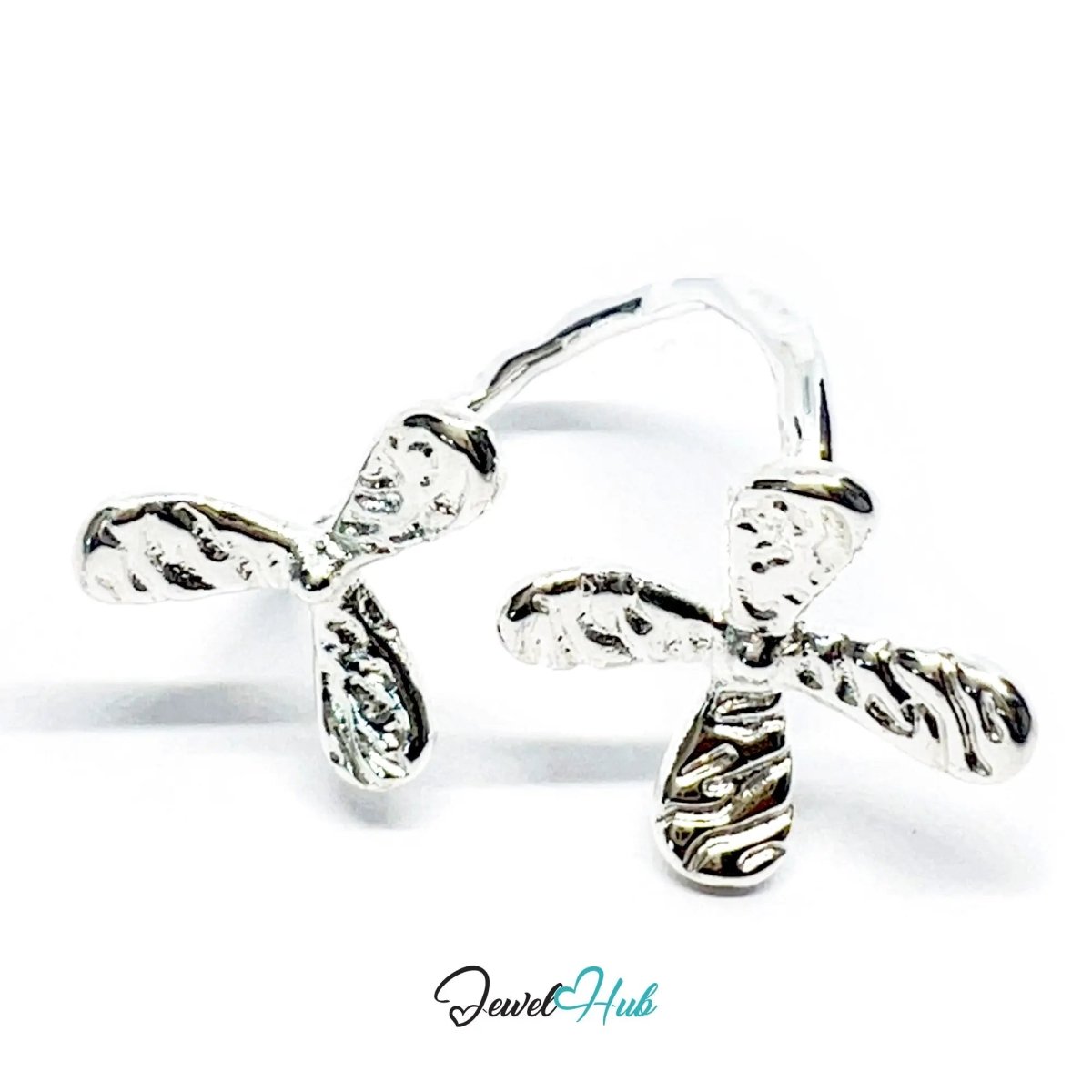 925 Silver Ring (Hallmarked) Propeller Petal · UK M - N - O · US 6.5–8 · 3.86g - JewelHub.co.uk