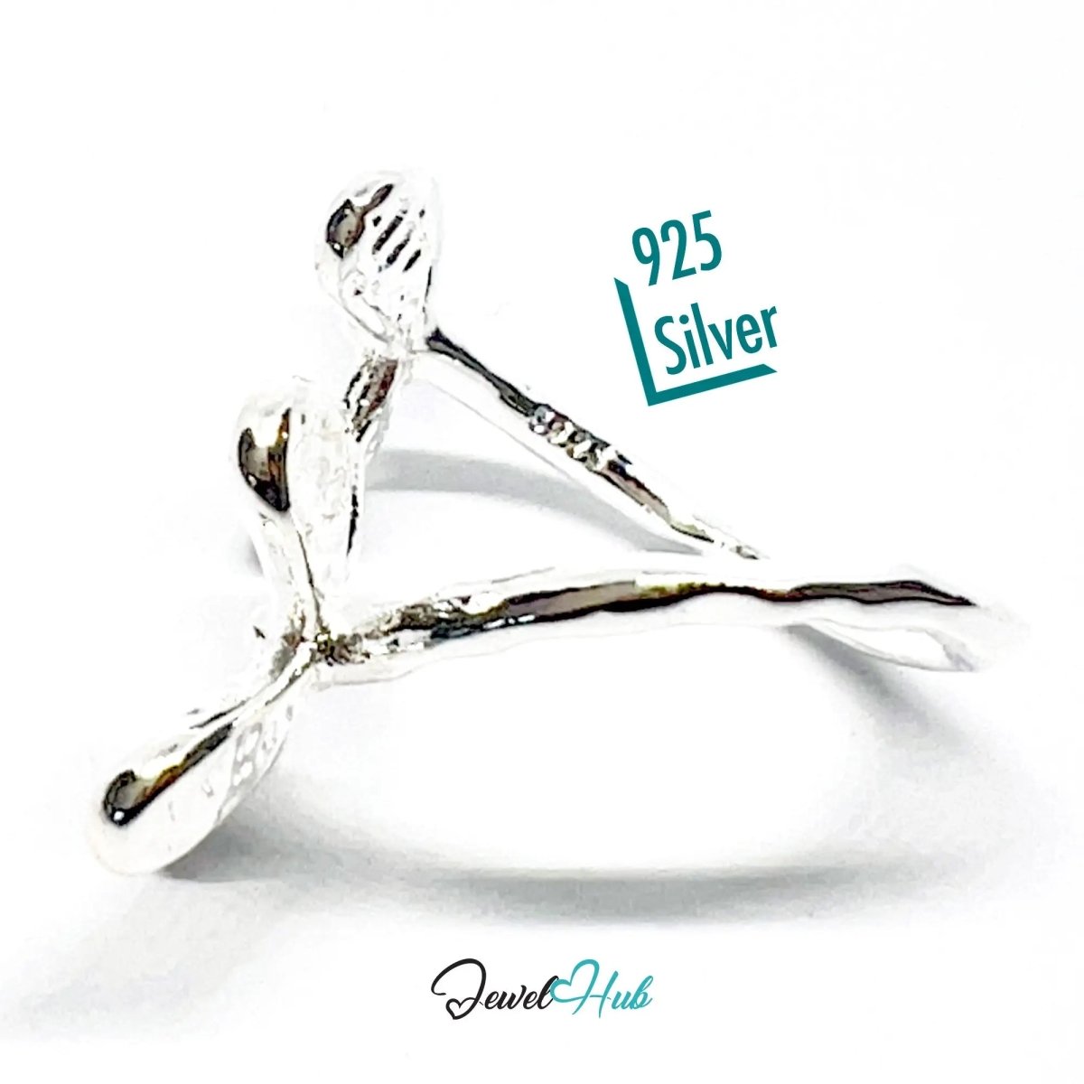 925 Silver Ring (Hallmarked) Propeller Petal · UK M - N - O · US 6.5–8 · 3.86g - JewelHub.co.uk