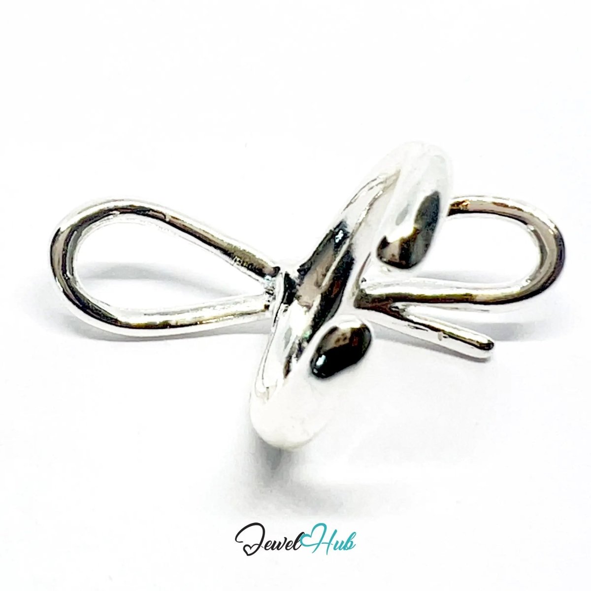 925 Silver Ring (Hallmarked) Sculptural Bow · UK M - N - O · US 6.5–8 · 5.94g - JewelHub.co.uk