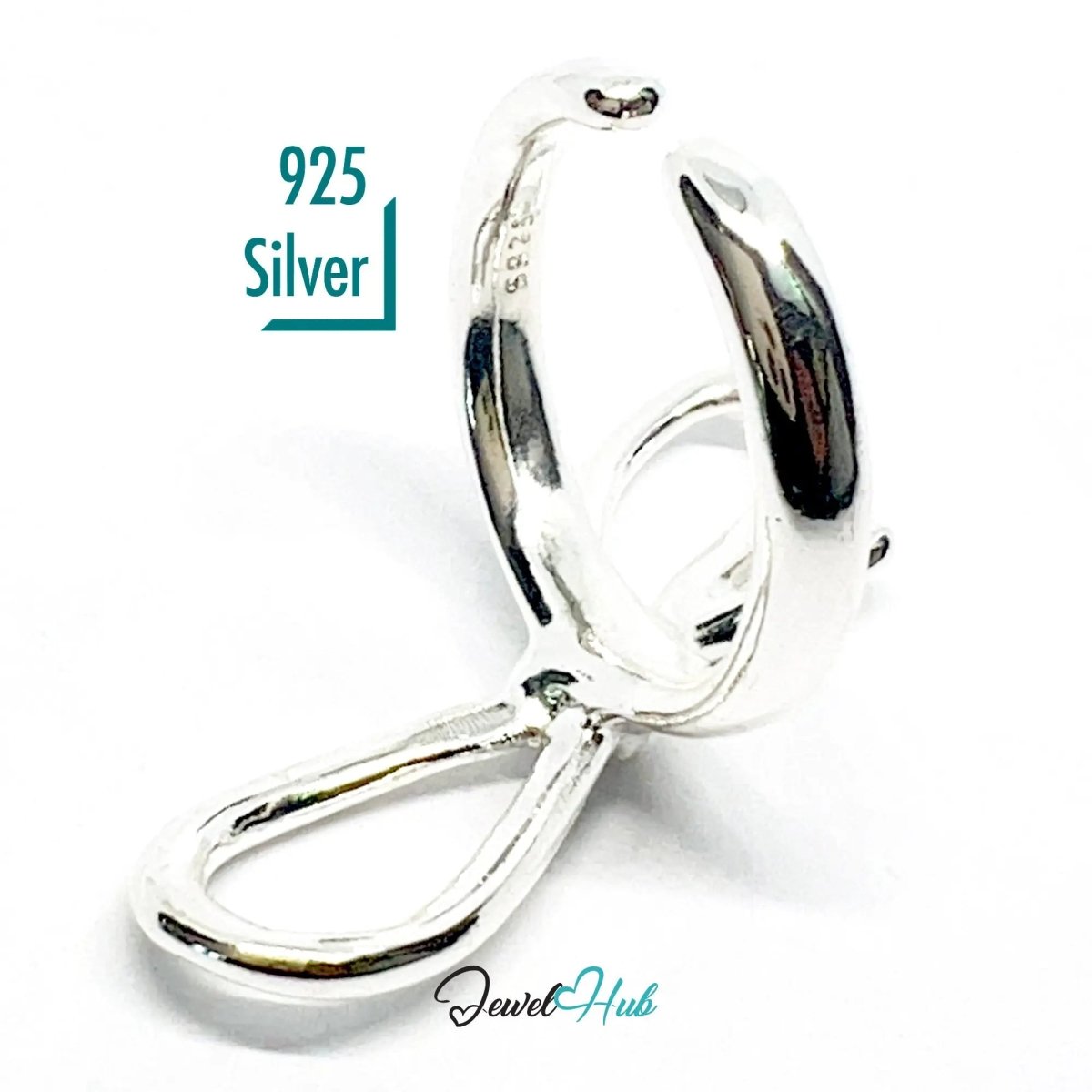 925 Silver Ring (Hallmarked) Sculptural Bow · UK M - N - O · US 6.5–8 · 5.94g - JewelHub.co.uk
