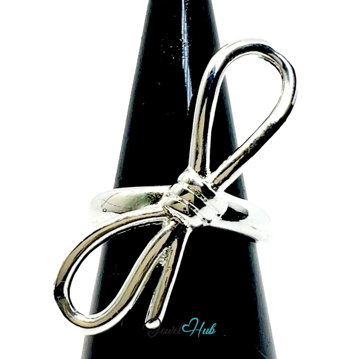 925 Silver Ring (Hallmarked) Sculptural Bow · UK M - N - O · US 6.5–8 · 5.94g - JewelHub.co.uk