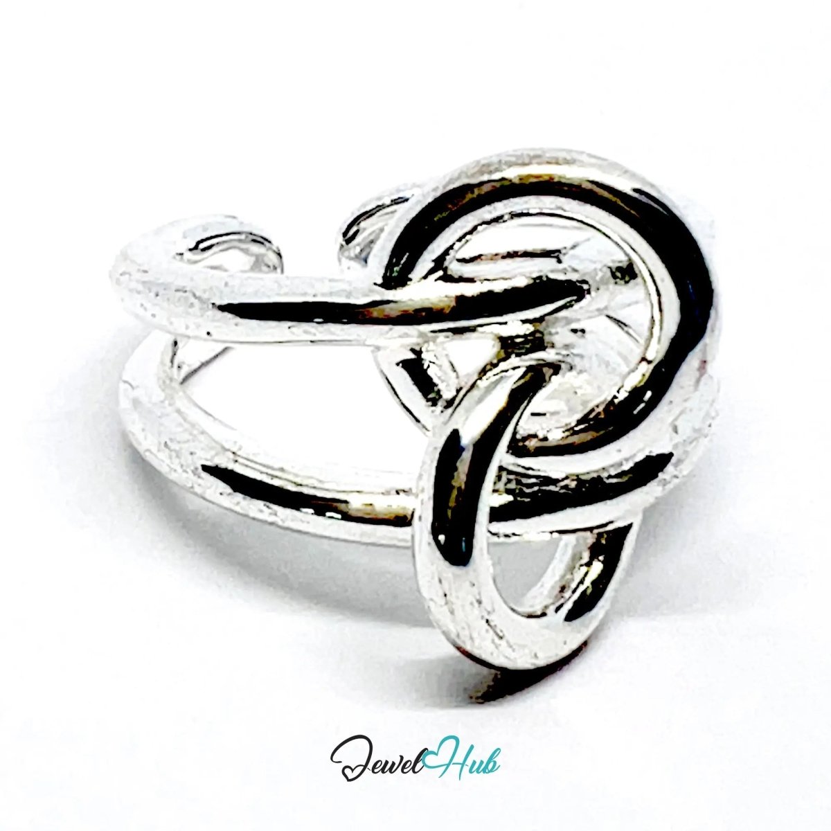 925 Silver Ring (Hallmarked) Sculptural Knot · UK M - N - O · US 6.5–8 · 6.78g - JewelHub.co.uk