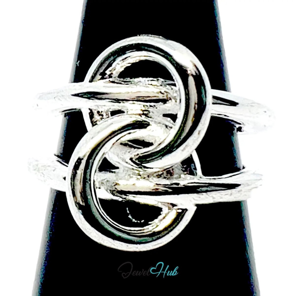 925 Silver Ring (Hallmarked) Sculptural Knot · UK M - N - O · US 6.5–8 · 6.78g - JewelHub.co.uk