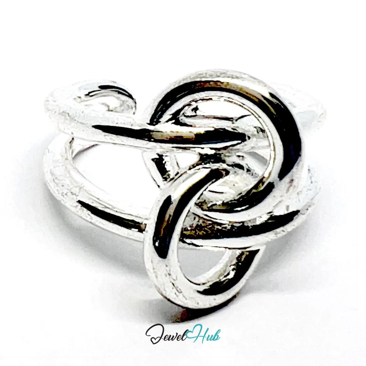 925 Silver Ring (Hallmarked) Sculptural Knot · UK M - N - O · US 6.5–8 · 6.78g - JewelHub.co.uk