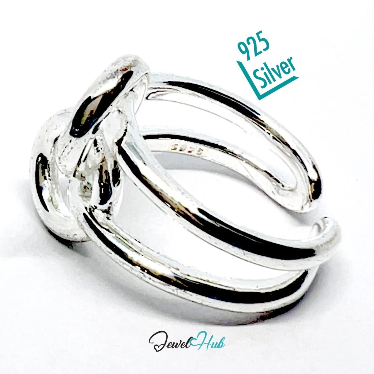 925 Silver Ring (Hallmarked) Sculptural Knot · UK M - N - O · US 6.5–8 · 6.78g - JewelHub.co.uk