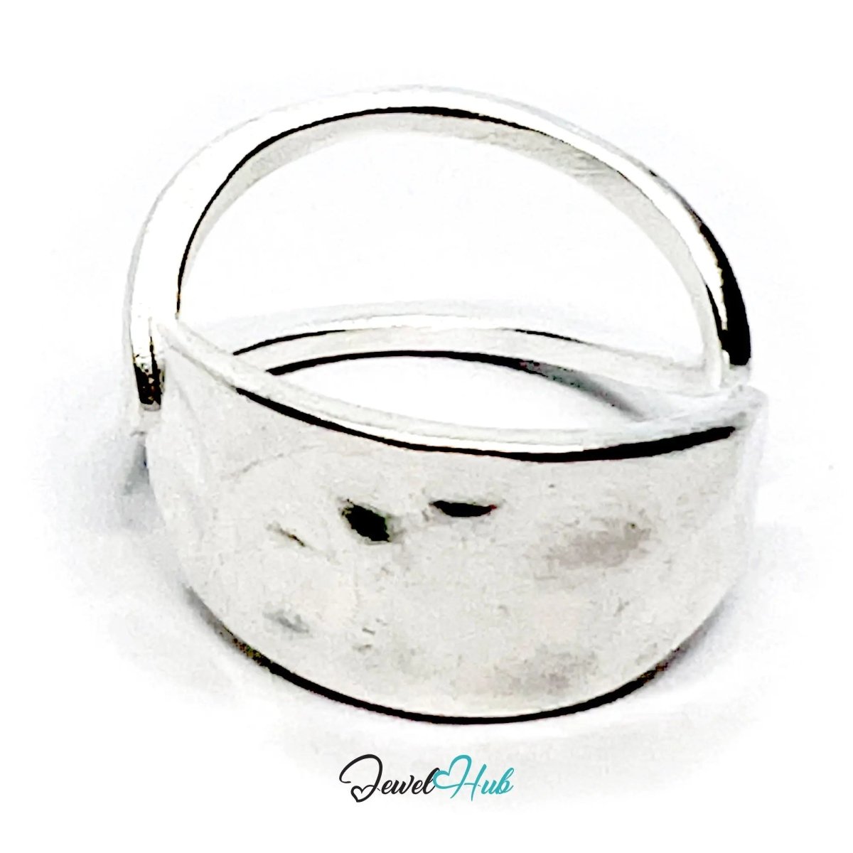 925 Silver Ring (Hallmarked) Sculptural V - Curve · UK M - N - O · US 6.5–8 · 3.3g - JewelHub.co.uk