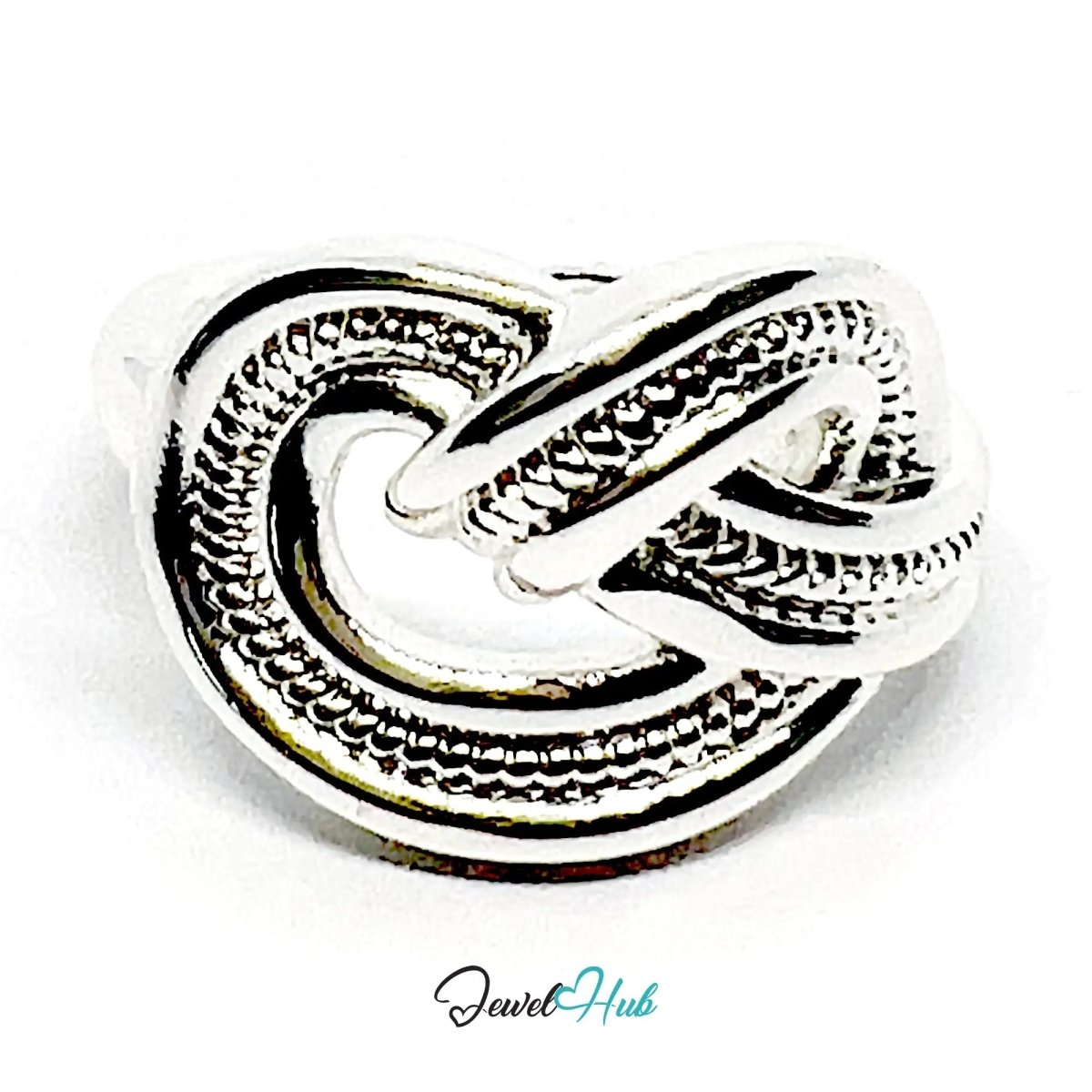 925 Silver Ring (Hallmarked) Textured Knot · UK L - M - N · US 6–7.5 · 6.6g - JewelHub.co.uk