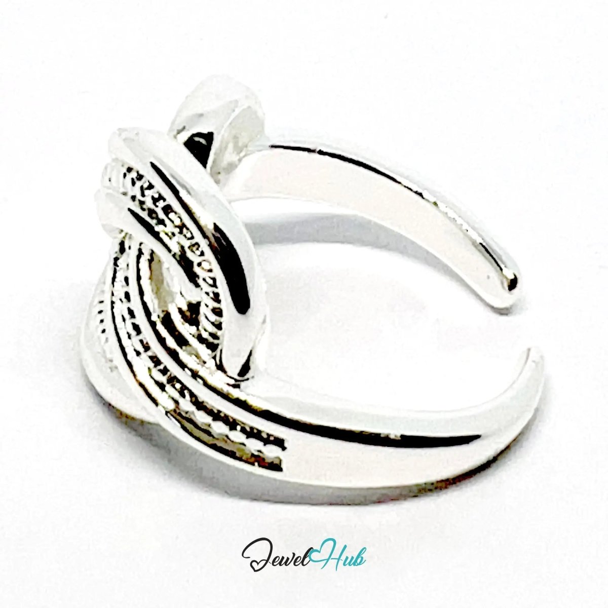 925 Silver Ring (Hallmarked) Textured Knot · UK L - M - N · US 6–7.5 · 6.6g - JewelHub.co.uk