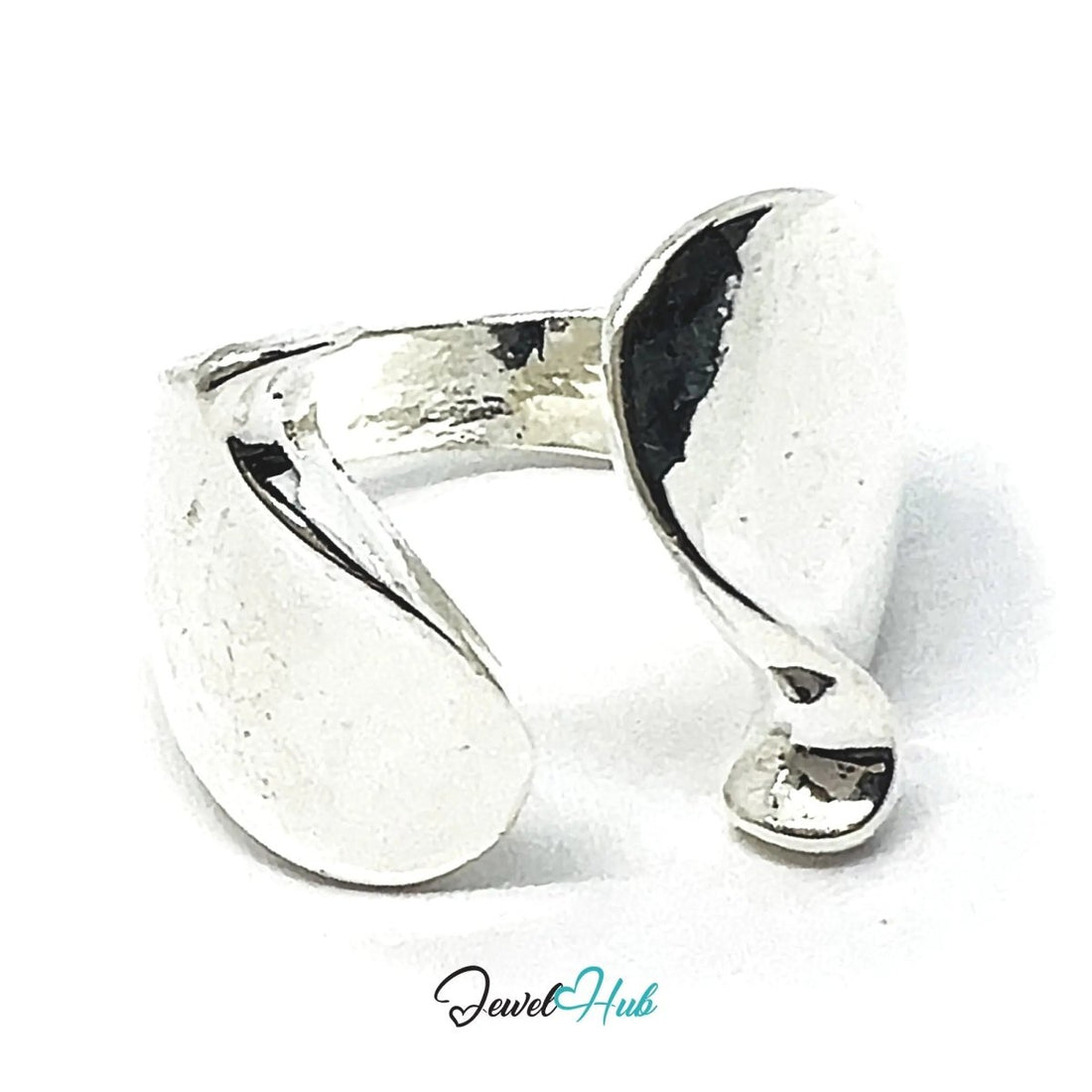 925 Silver Ring (Hallmarked) Twin Leaf Design | 6.4–7.2g | Adjustable UK L - M - N - JewelHub.co.uk
