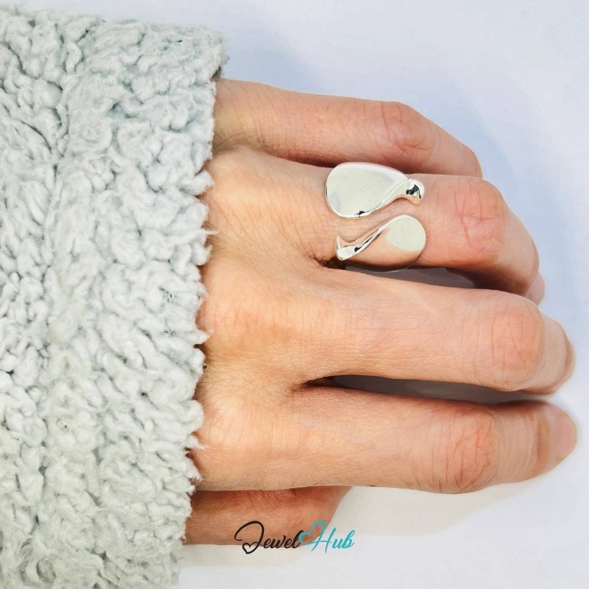 925 Silver Ring (Hallmarked) Twin Leaf Design | 6.4–7.2g | Adjustable UK L - M - N - JewelHub.co.uk