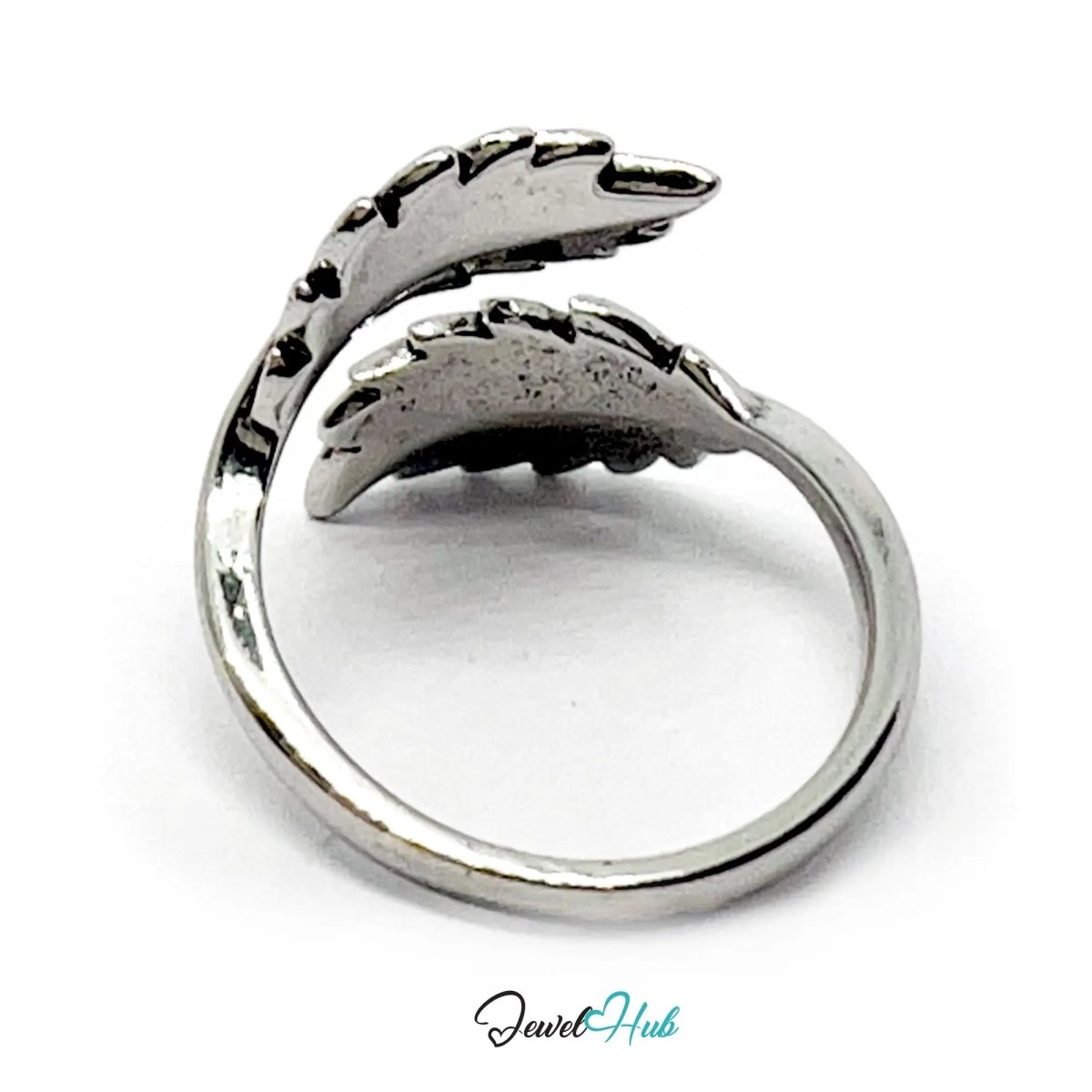 925 Silver Ring (Hallmarked) Twin Leaf · UK N - O - P · US 7–8 · 2.82g - JewelHub.co.uk