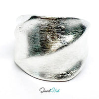 925 Sterling Silver Twisted Brushed Band Ring