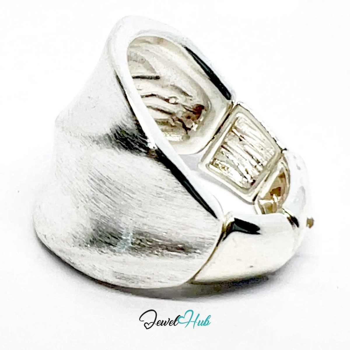 925 Silver Ring (Hallmarked) Twisted Brushed Band · UK L - M - N · US 6–7.5 · 10g - JewelHub.co.uk