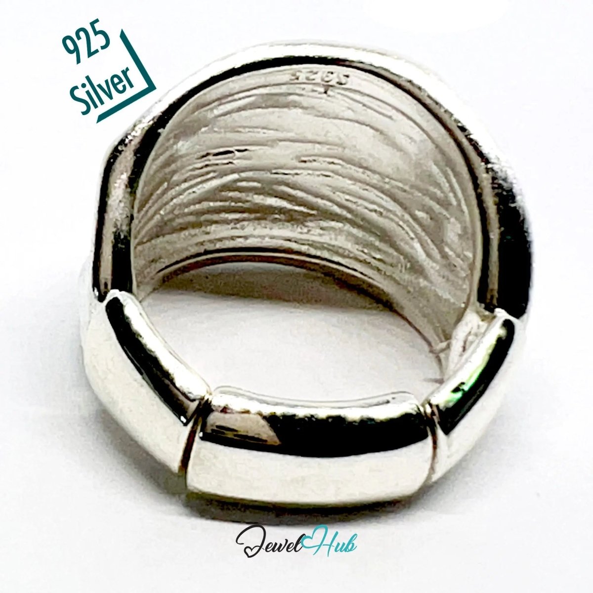925 Silver Ring (Hallmarked) Twisted Brushed Band · UK L - M - N · US 6–7.5 · 10g - JewelHub.co.uk
