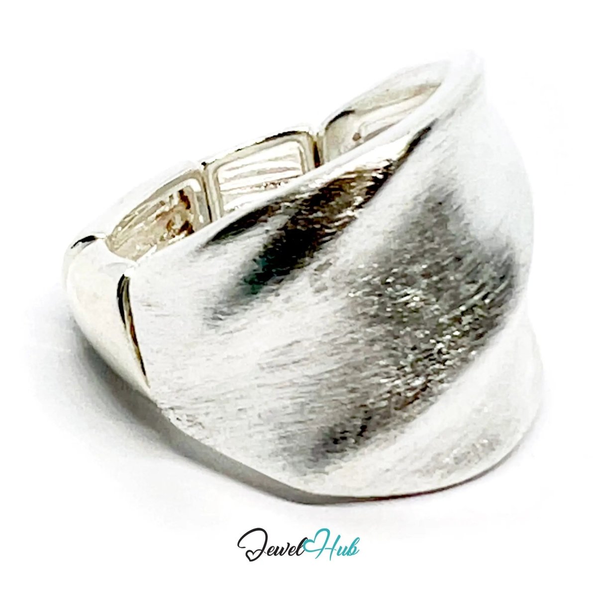 925 Silver Ring (Hallmarked) Twisted Brushed Band · UK L - M - N · US 6–7.5 · 10g - JewelHub.co.uk