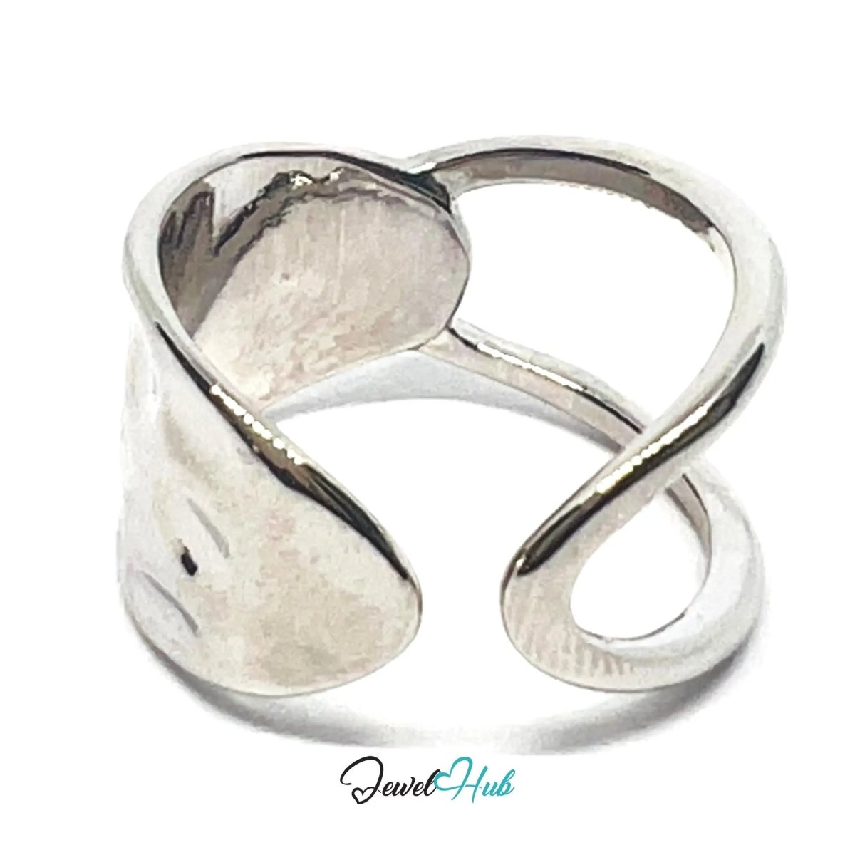 925 Silver Ring (Hallmarked) Twisted Loop · UK N - O - P · US 7–8 · 3.50g - JewelHub.co.uk