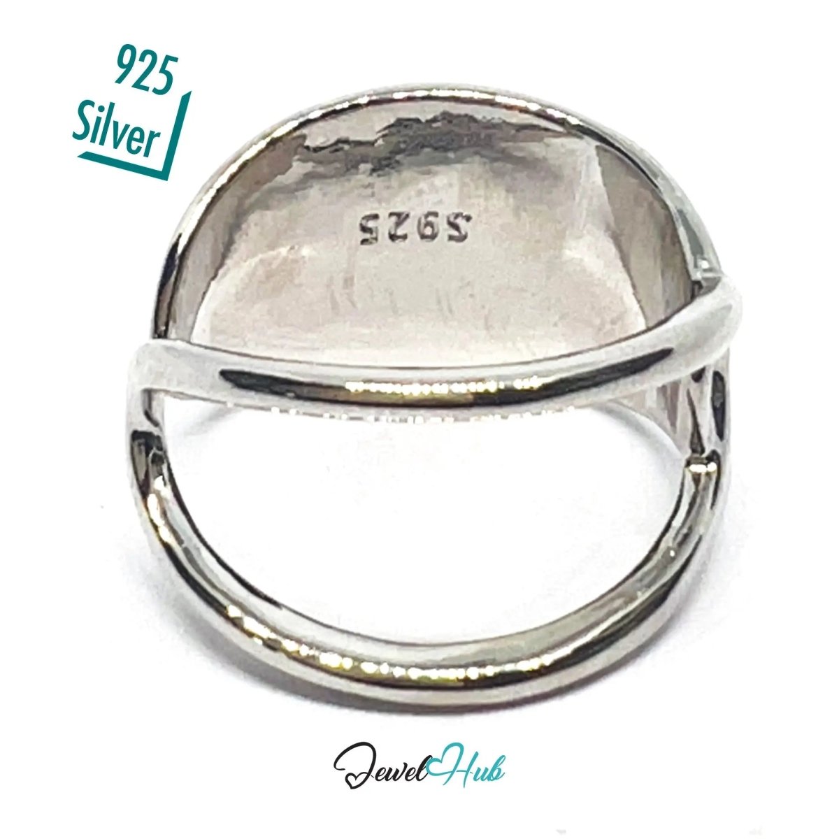 925 Silver Ring (Hallmarked) Twisted Loop · UK N - O - P · US 7–8 · 3.50g - JewelHub.co.uk