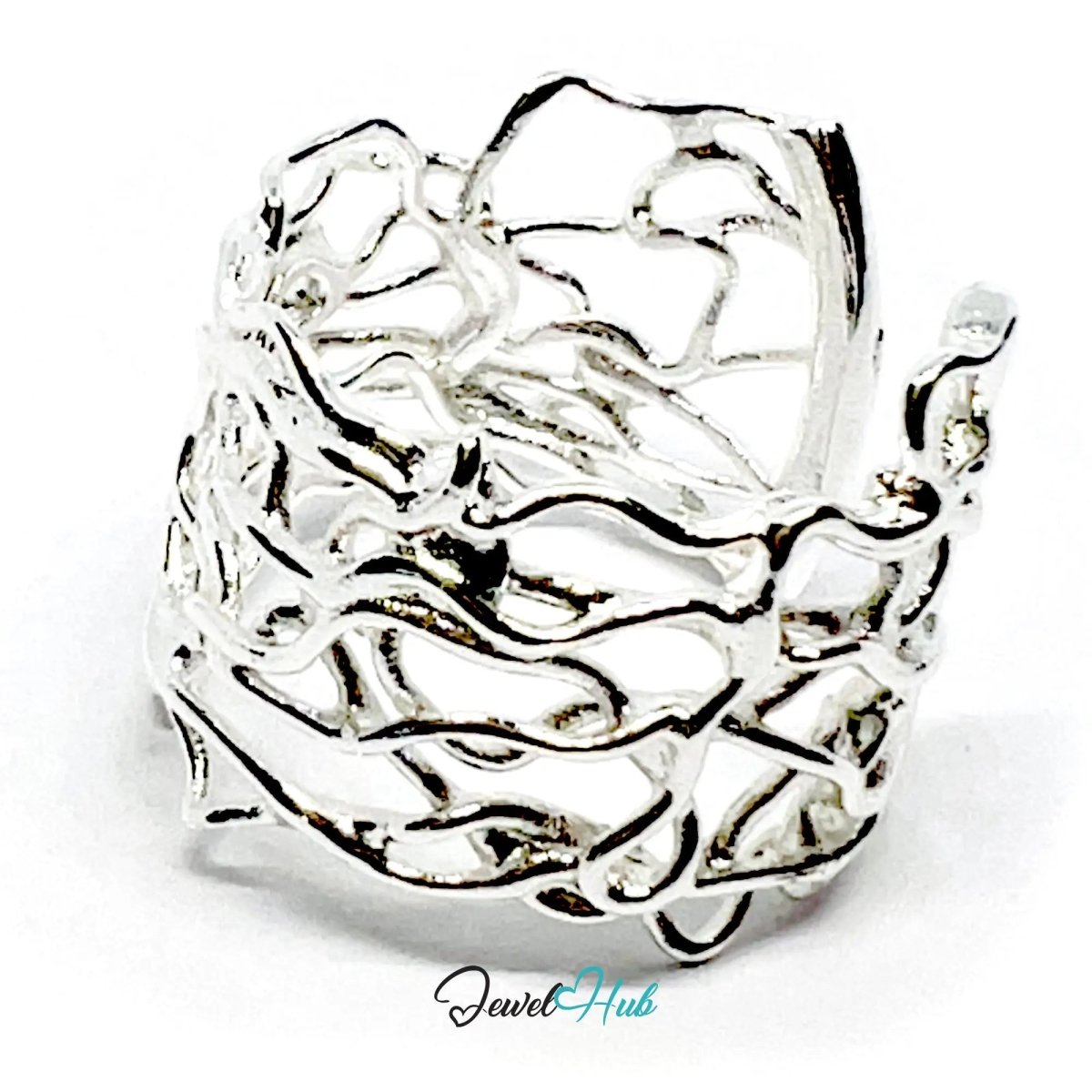925 Silver Ring (Hallmarked) Vine Weave · UK N - O - P · US 7–8.5 · 3.43g - JewelHub.co.uk