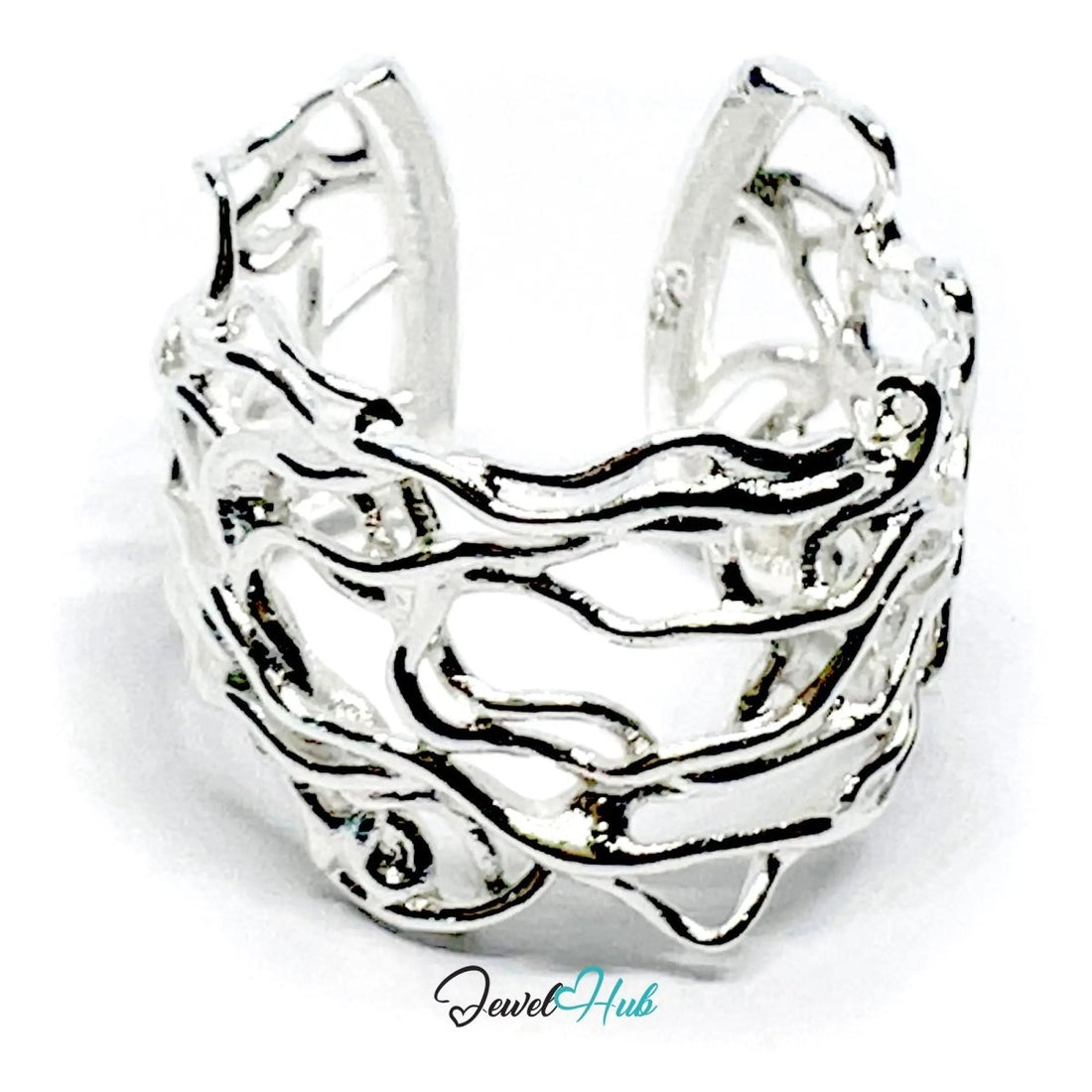 925 Silver Ring (Hallmarked) Vine Weave · UK N - O - P · US 7–8.5 · 3.43g - JewelHub.co.uk