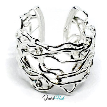 925 Silver Ring (Hallmarked) Vine Weave · UK N - O - P · US 7–8.5 · 3.43g - JewelHub.co.uk