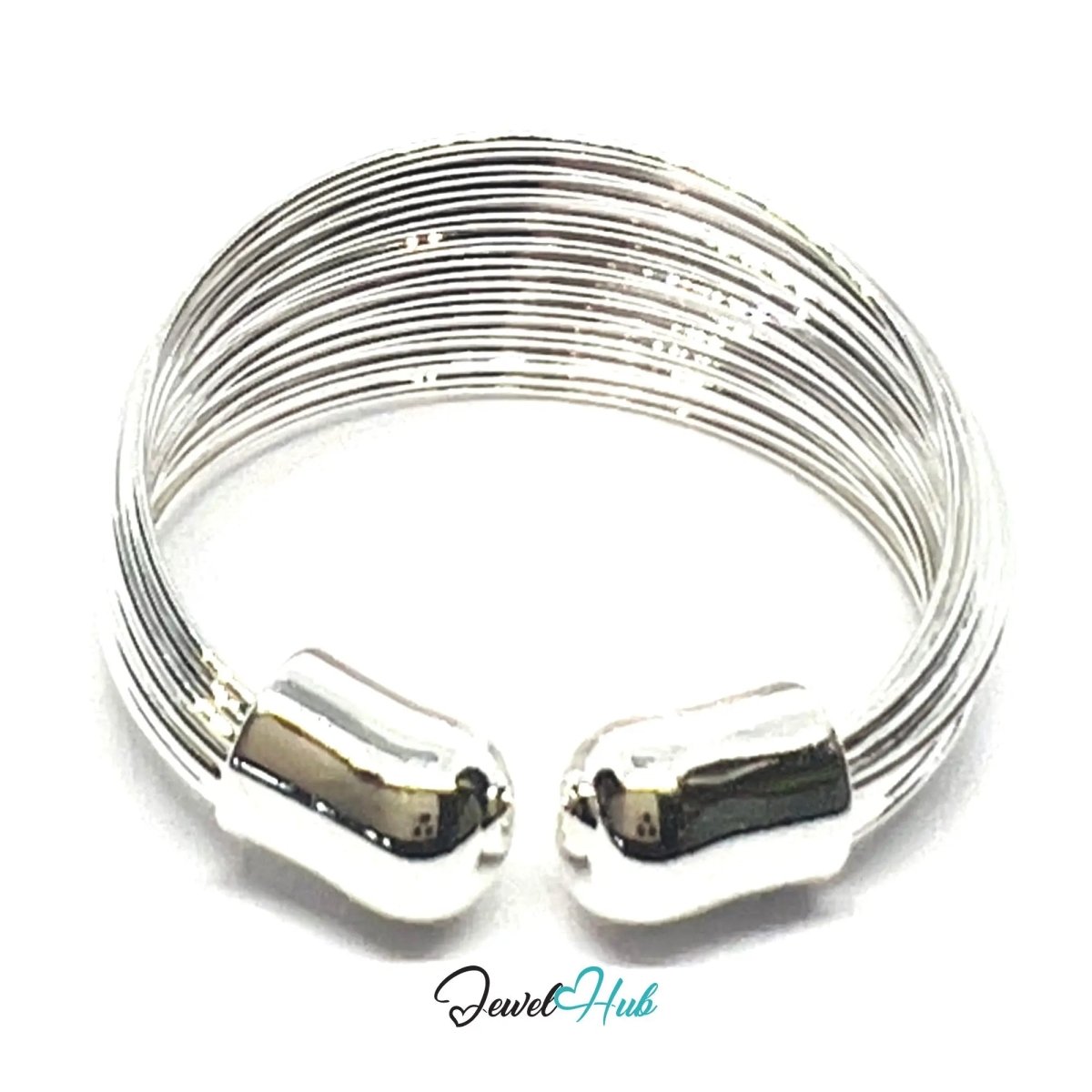 925 Silver Ring (Hallmarked) Wire Coil · UK M - N - O · US 6.5–8 · 2.0g - JewelHub.co.uk