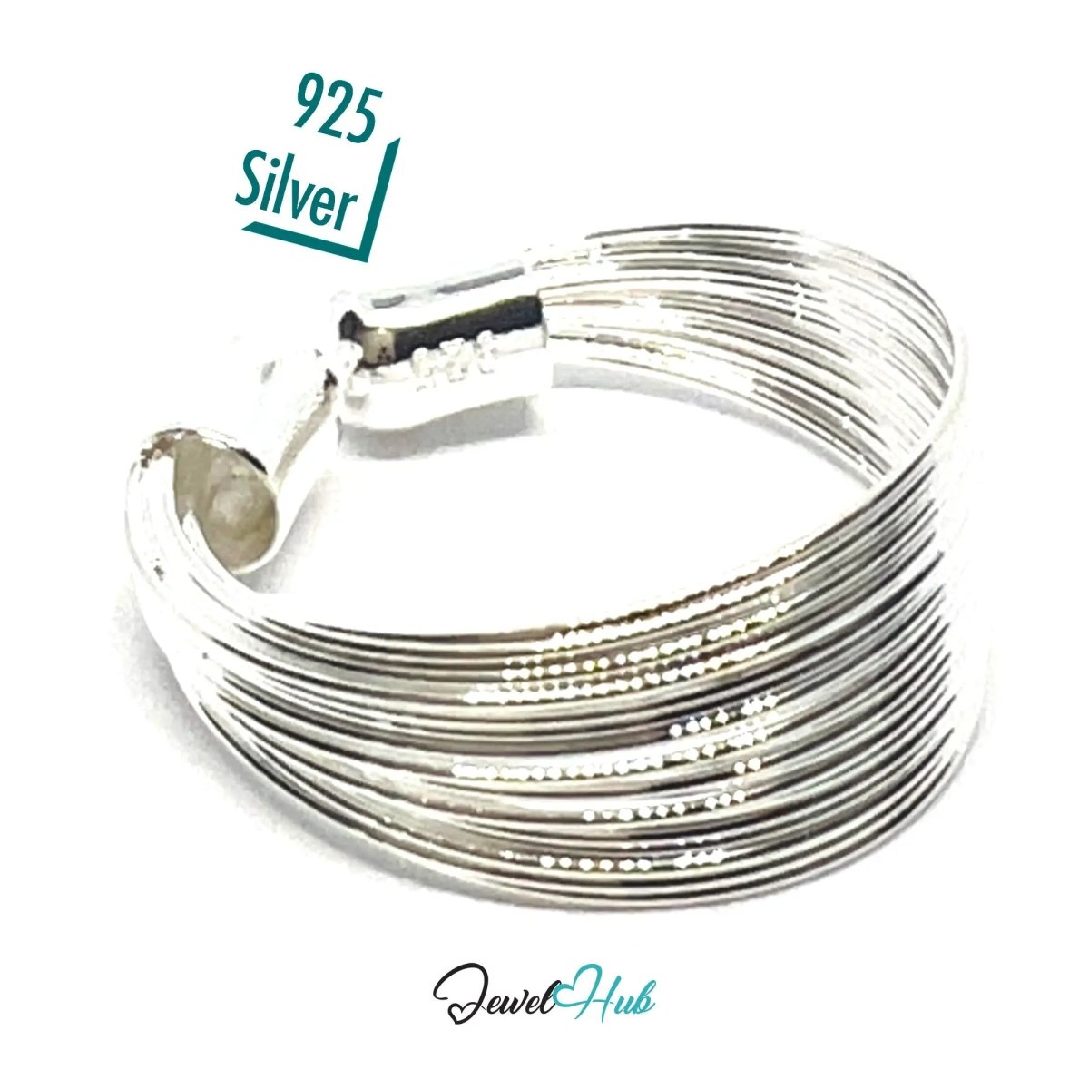 925 Silver Ring (Hallmarked) Wire Coil · UK M - N - O · US 6.5–8 · 2.0g - JewelHub.co.uk