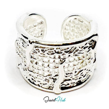 925 Silver Ring (Hallmarked) Woven Crest · UK O - P - Q · US 7.5–8.5 · 6.04g - JewelHub.co.uk