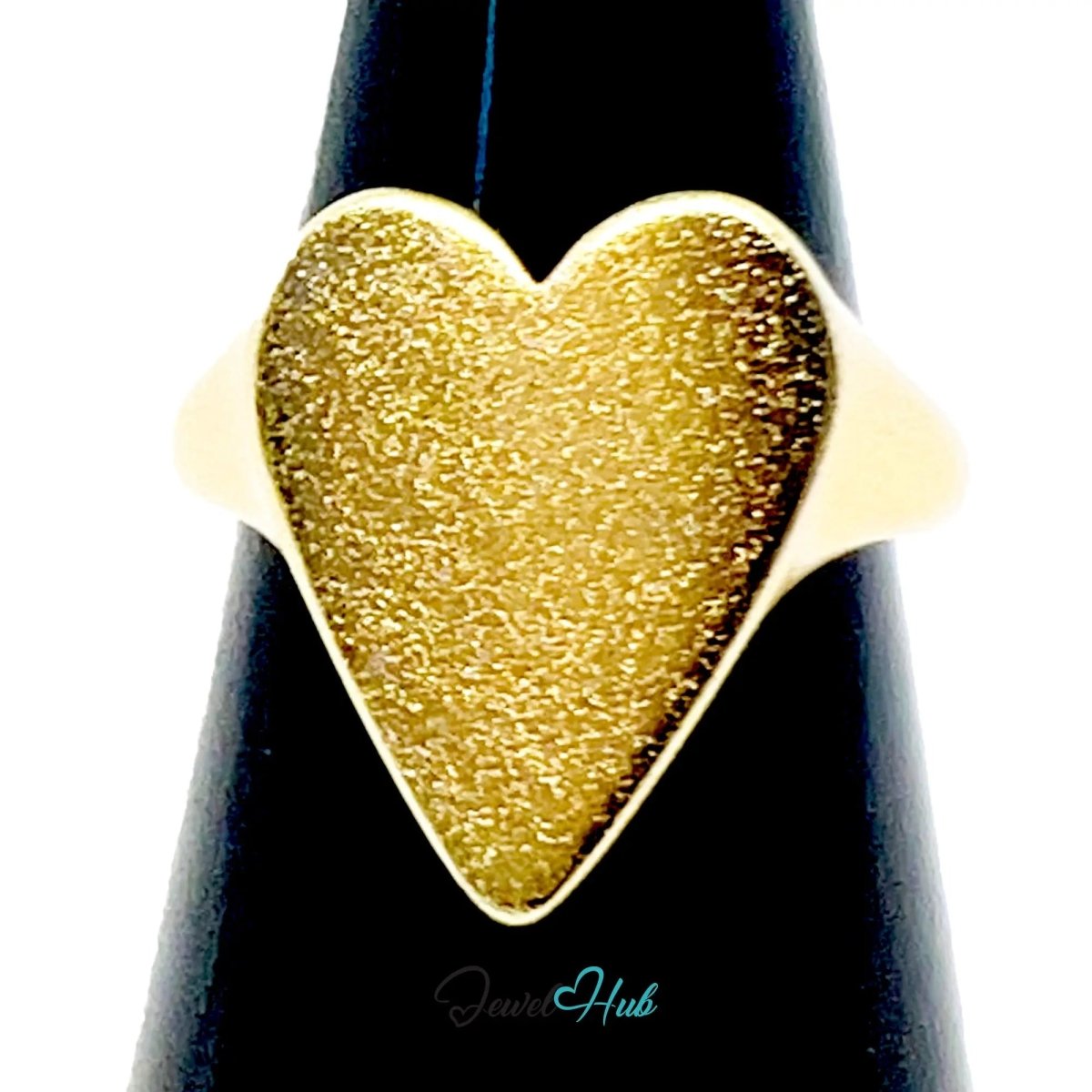 925 Silver Ring · Rose Gold - Plated Heart · Matte Finish · UK L - M - N · US 6–7.5 · 3.58g · Hallmarked - JewelHub.co.uk