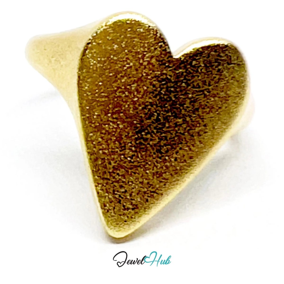 925 Silver Ring · Rose Gold - Plated Heart · Matte Finish · UK L - M - N · US 6–7.5 · 3.58g · Hallmarked - JewelHub.co.uk