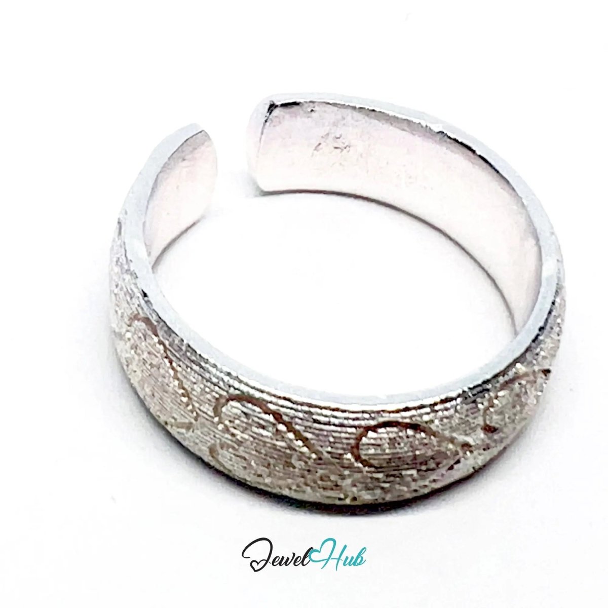 925 Silver Ring · Rose Gold - Plated · Textured Finish · UK O - P - Q · US 7.5–9 · 4.91g · Hallmarked - JewelHub.co.uk