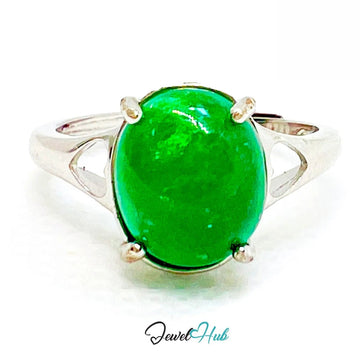 925 Sterling Silver Adjustable Emerald Ring – 2.6ct Green Gem | MNO Fit for Everyday Elegance and Gifting - JewelHub.co.uk