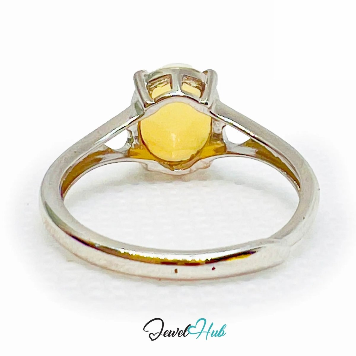 925 Sterling Silver Adjustable Ring with Oval Opal – MNO Fit | Lightweight Charm for Everyday Elegance - JewelHub.co.uk