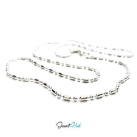 925 Sterling Silver Bar & Ball Chain Necklace
