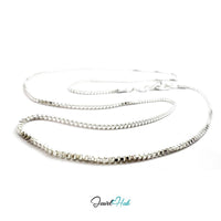 925 Sterling Silver Box Chain Necklace – 1mm,