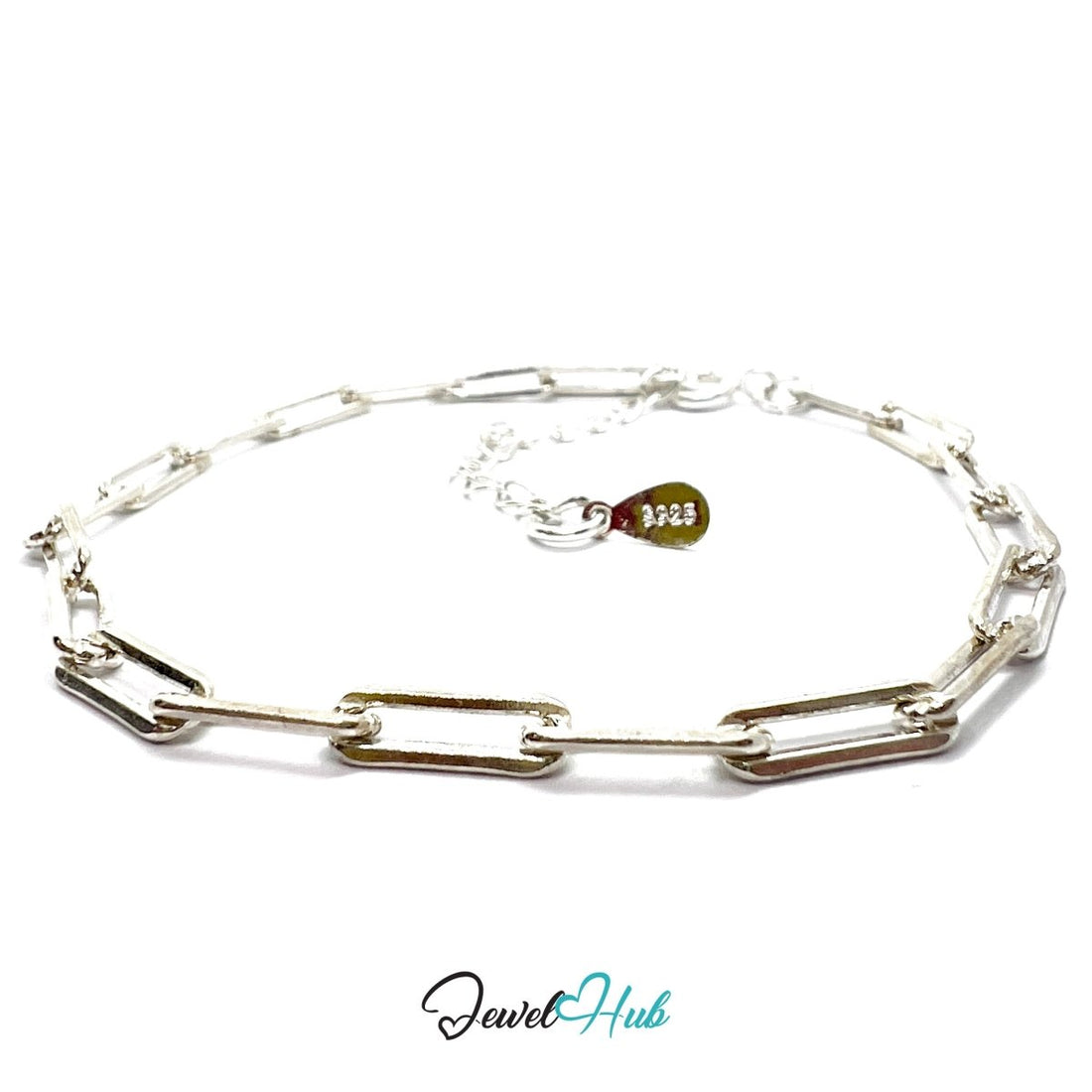 925 Sterling Silver Chunky Paperclip Bracelet 3.6×10mm | 18–22cm - JewelHub.co.uk